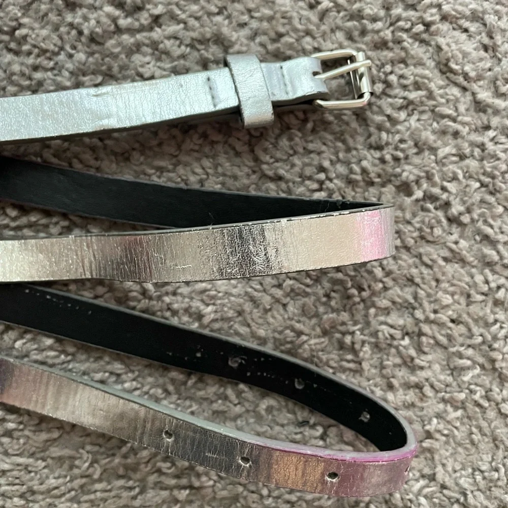 🍒4/$15 Silver Metallic Kids Belt